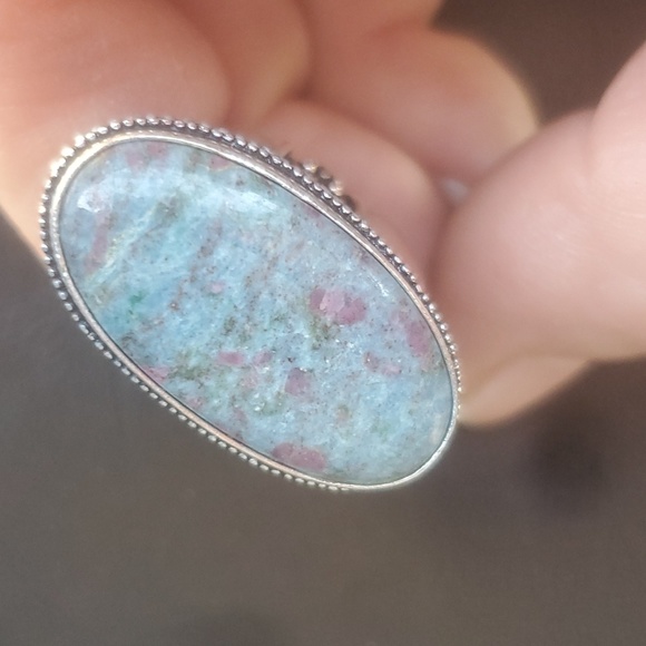 New Ruby in Zoisite Antique Design Silver Ring. - Picture 11 of 11